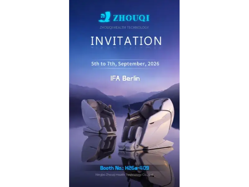 Ningbo Zhouqi Health Technology stellt auf der IFA Berlin 2026 intelligente Massagesessel vor